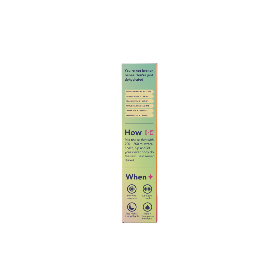 Product packaging with text and icons on a white background