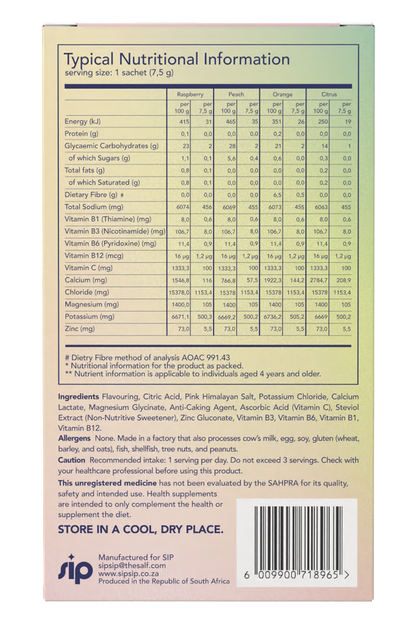 Nutritional information and ingredients list on a product packaging label.